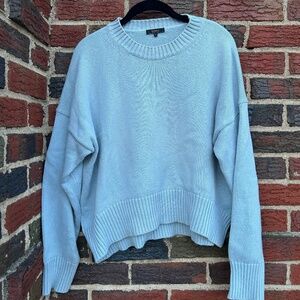 Quince Women's Organic Cotton Boyfriend Crew Sweater - Light Blue, S